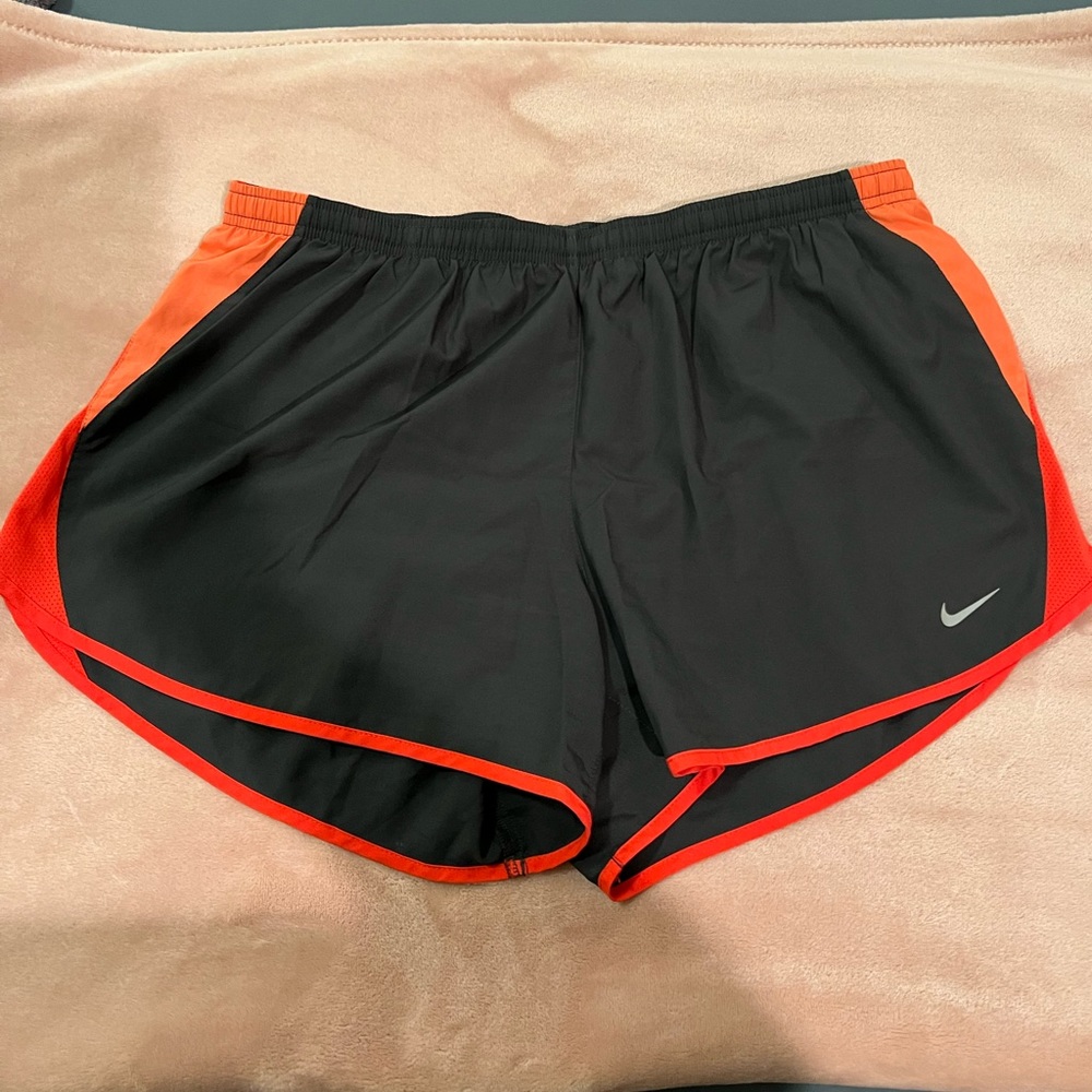 Dark Grey w/ Red Orange and Coral Accents Nike Running Tempo Shorts